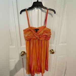 INC International Concepts Striped Red Orange Dress Sz 8